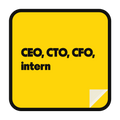 CEO, CTO, CFO, intern die-cut vinyl sticker