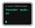 founder mode: on die-cut vinyl sticker