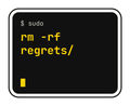 rm -rf regrets/ die-cut vinyl sticker