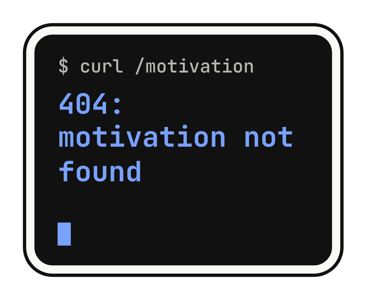 404: motivation not found die-cut vinyl sticker