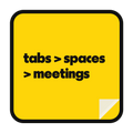 tabs > spaces > meetings die-cut vinyl sticker