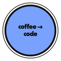 coffee → code die-cut vinyl sticker