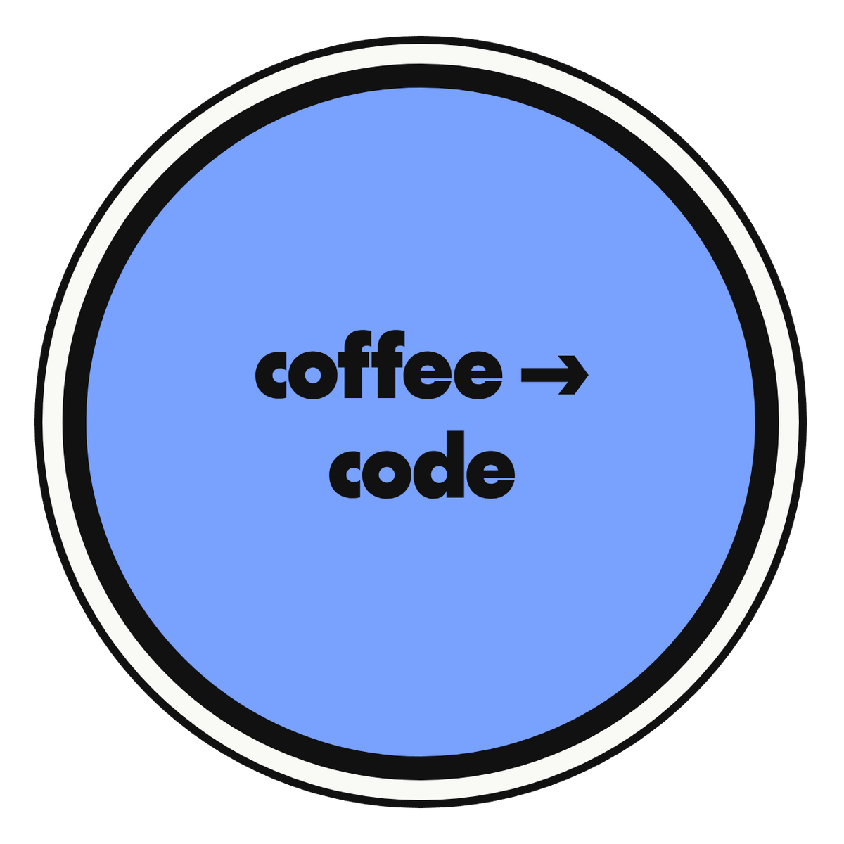 coffee → code die-cut vinyl sticker