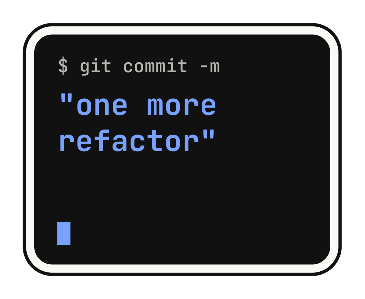 $ git commit -m "one more refactor" die-cut vinyl sticker