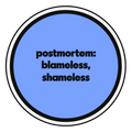 postmortem: blameless, shameless die-cut vinyl sticker