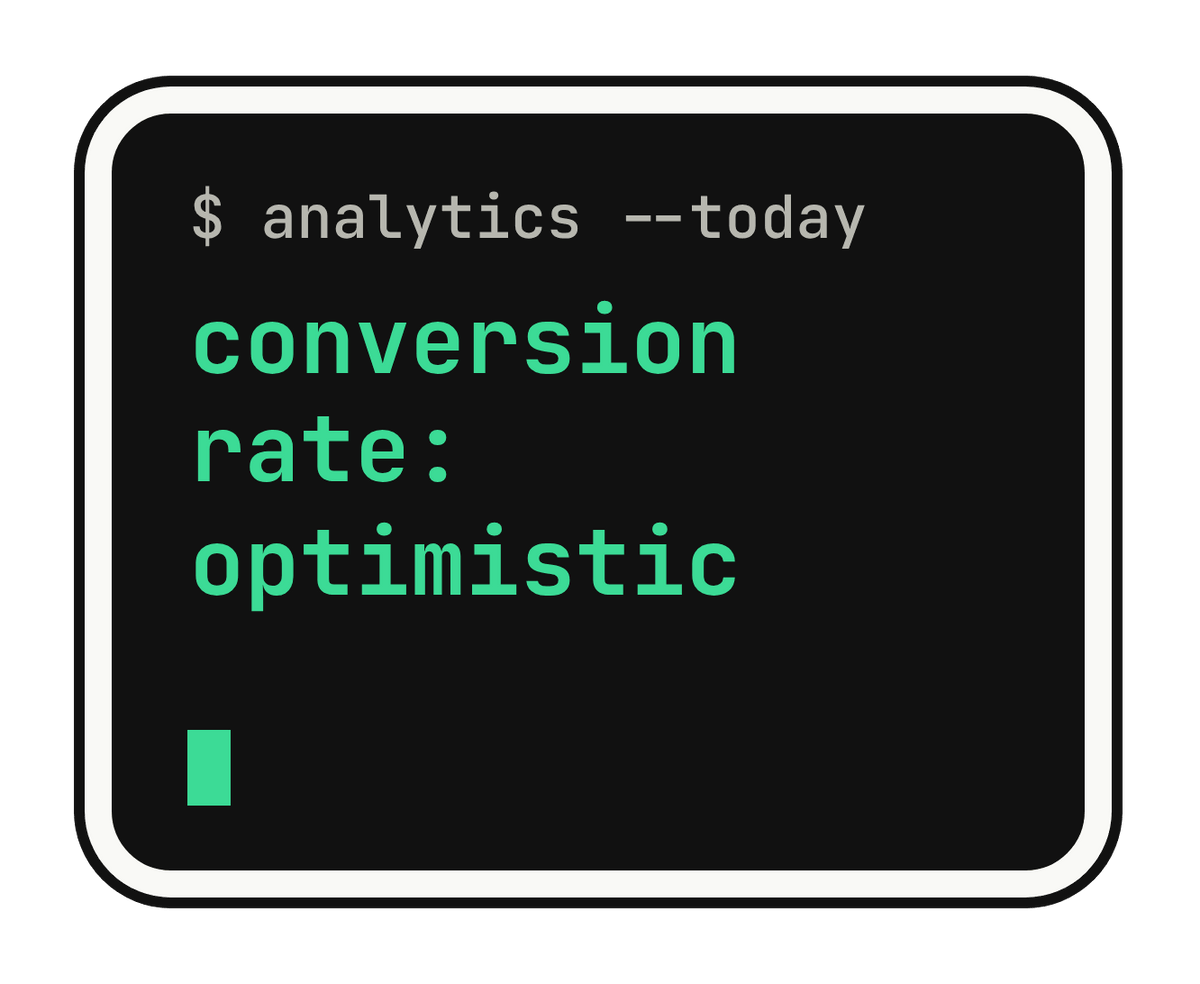 conversion rate: optimistic die-cut vinyl sticker