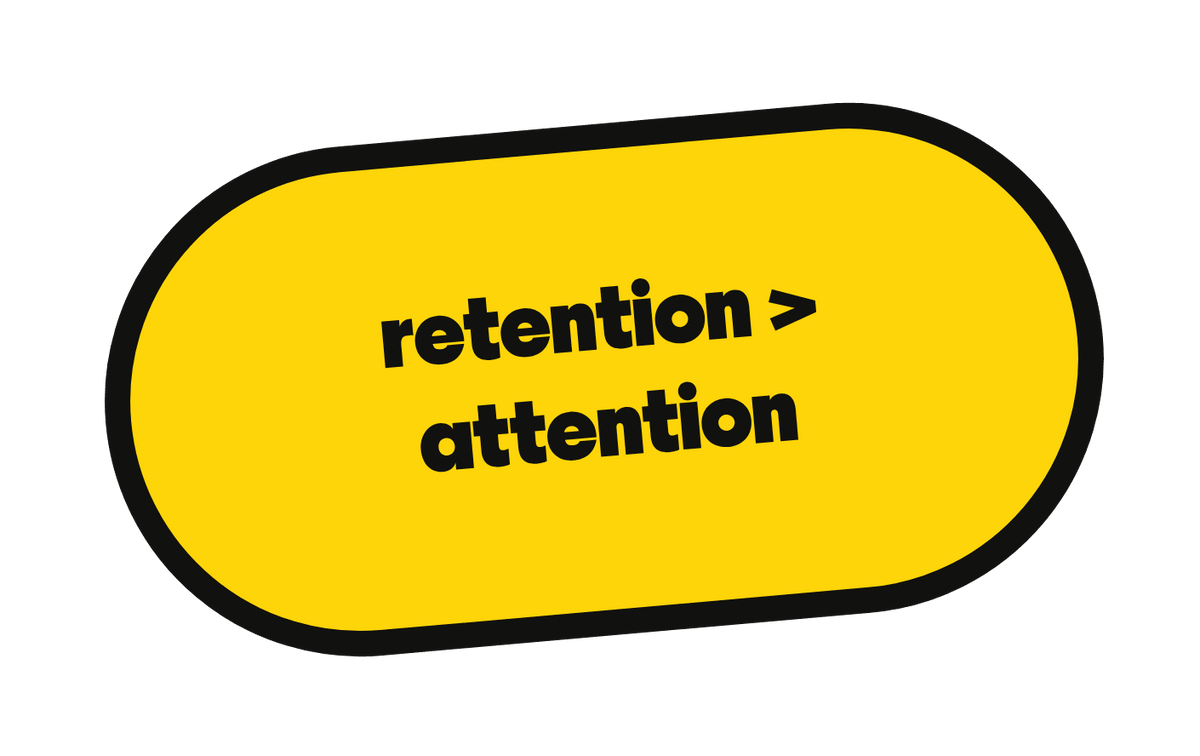 retention > attention die-cut vinyl sticker
