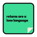 returns are a love language die-cut vinyl sticker