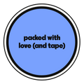packed with love (and tape) die-cut vinyl sticker