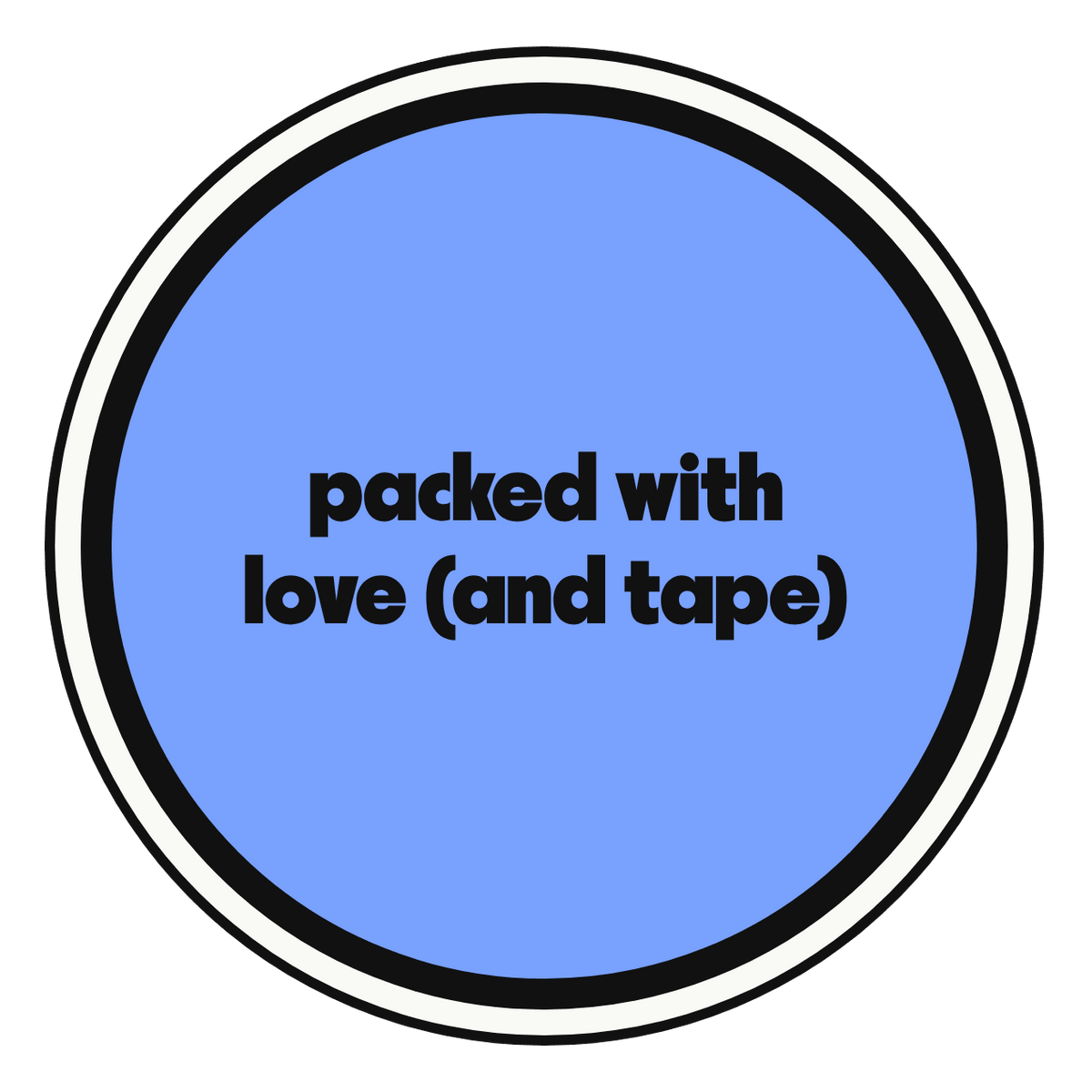 packed with love (and tape) die-cut vinyl sticker