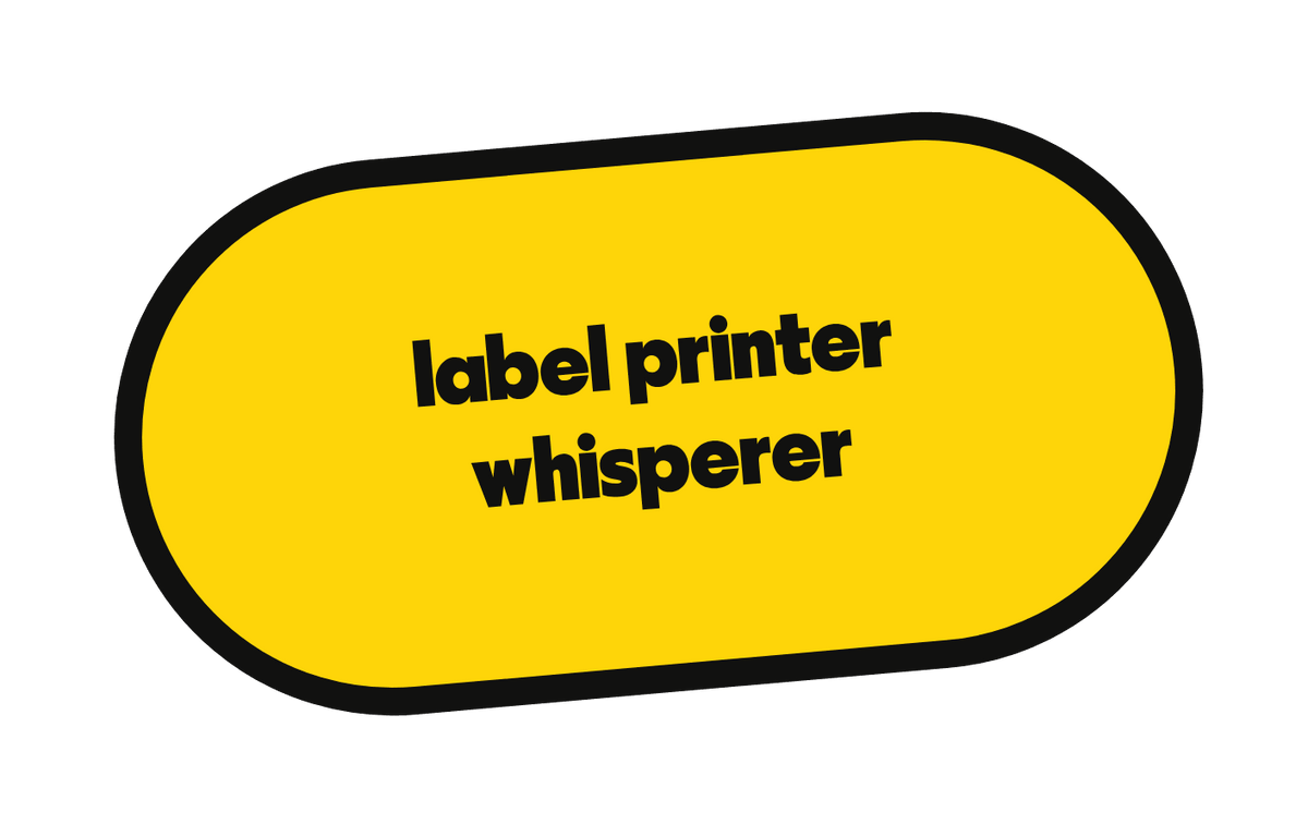 label printer whisperer die-cut vinyl sticker