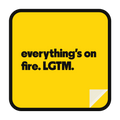 everything's on fire. LGTM. die-cut vinyl sticker