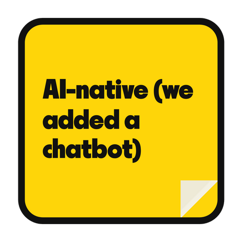 AI-native (we added a chatbot) die-cut vinyl sticker
