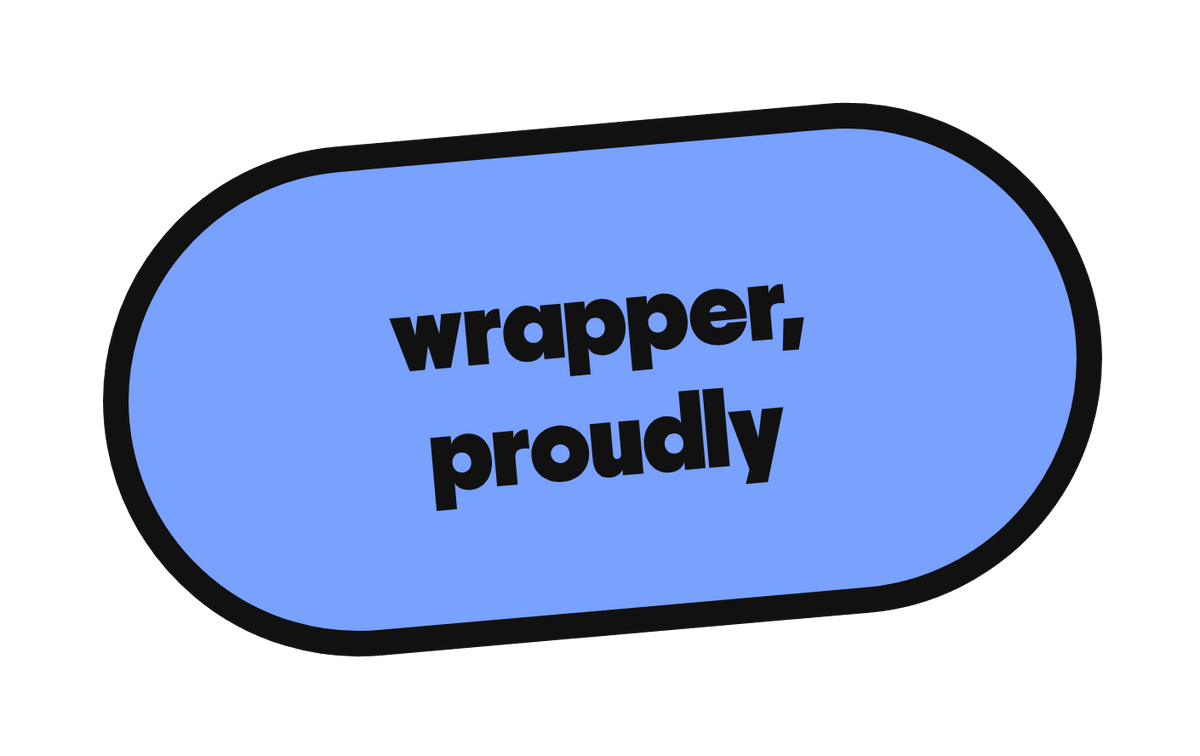 wrapper, proudly die-cut vinyl sticker