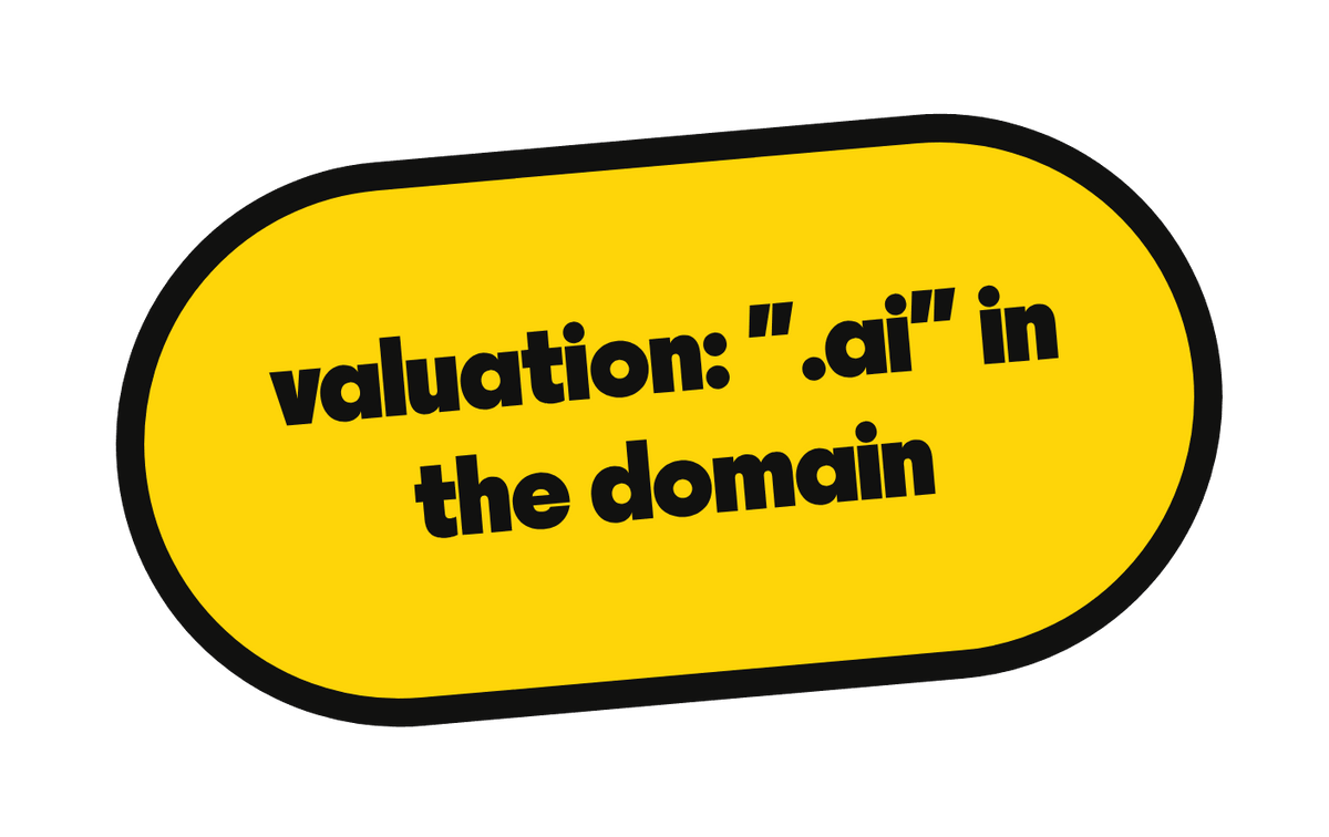 valuation: ".ai" in the domain die-cut vinyl sticker