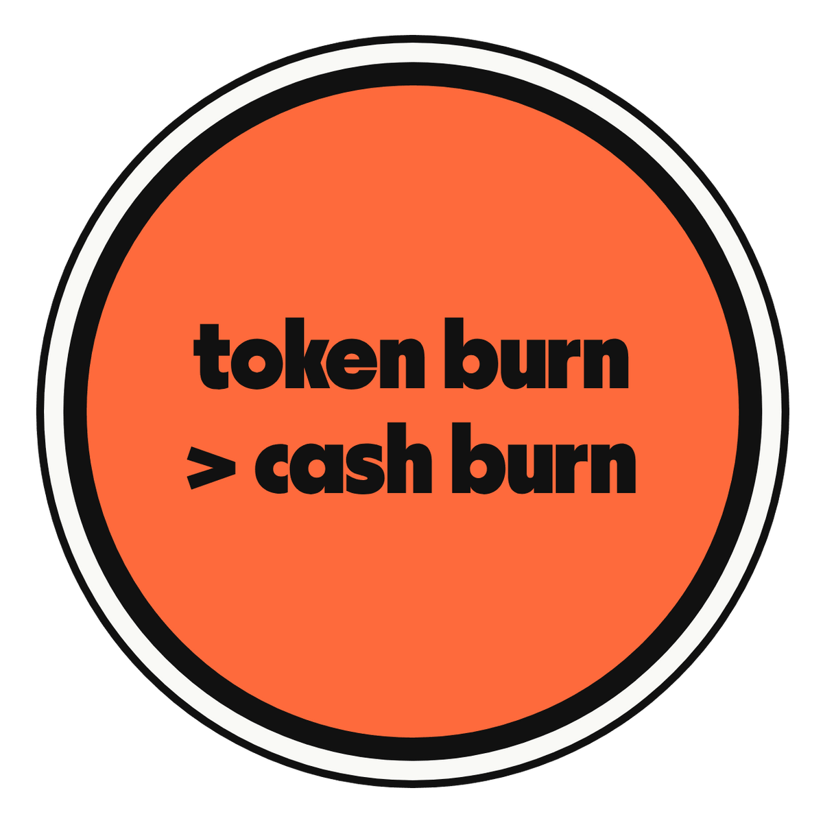 token burn > cash burn die-cut vinyl sticker