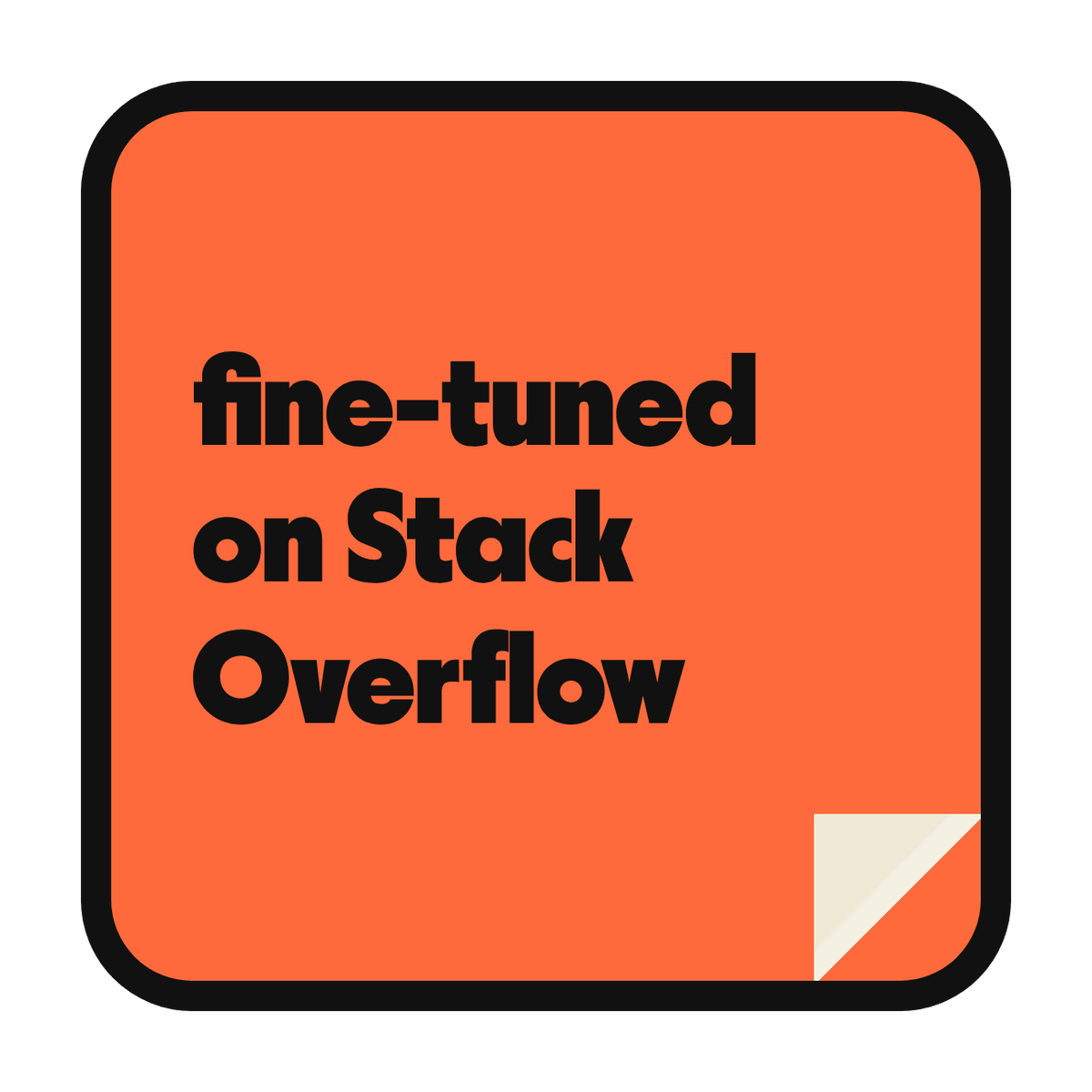 fine-tuned on Stack Overflow die-cut vinyl sticker