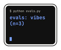 evals: vibes (n=3) die-cut vinyl sticker