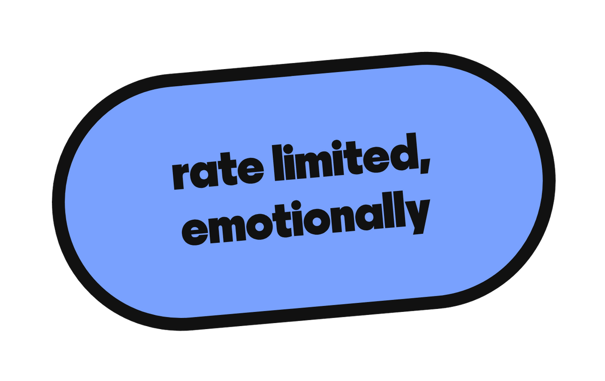 rate limited, emotionally die-cut vinyl sticker