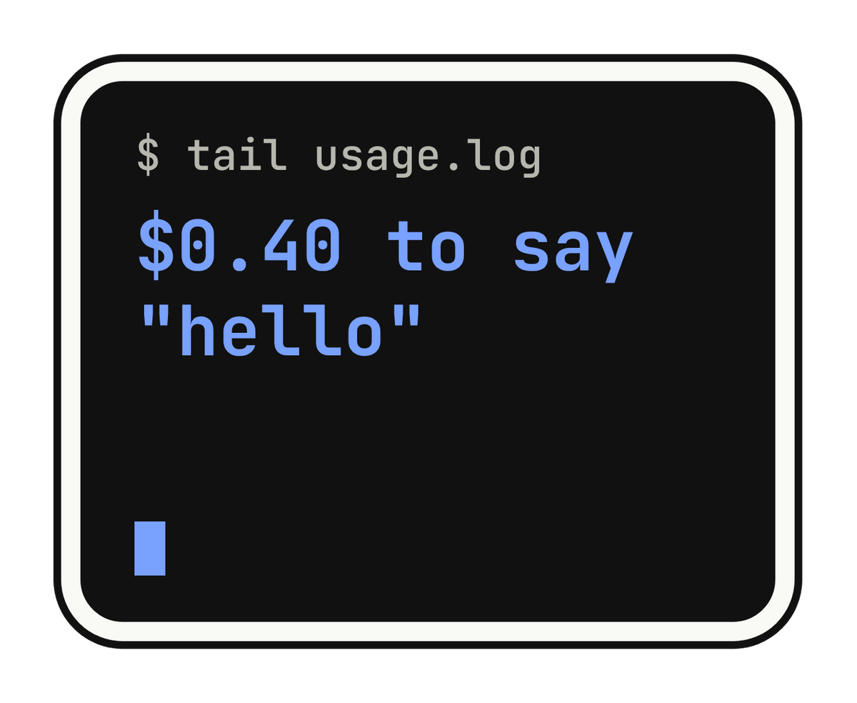 $ tail usage.log $0.40 to say "hello" die-cut vinyl sticker