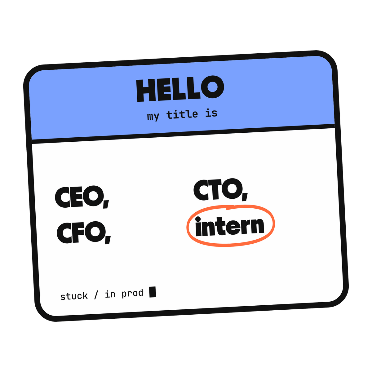 Founder pack v2: CEO, CTO, CFO, intern sticker